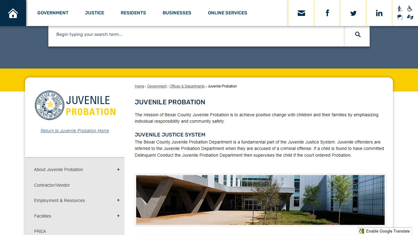 Juvenile Probation | Bexar County, TX - Official Website